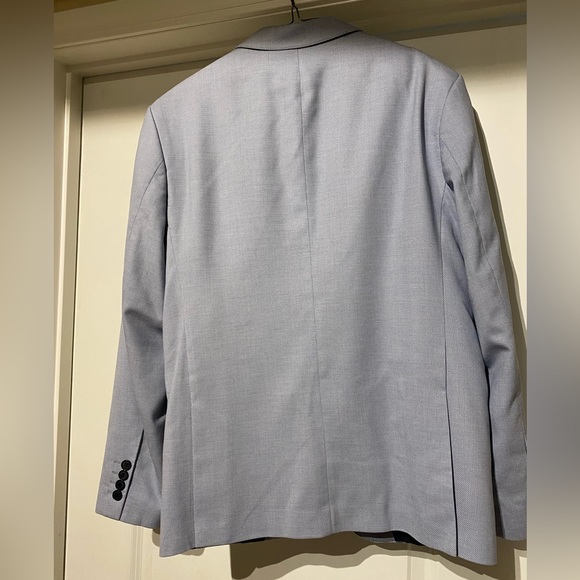 Moda Crise Mens Wear slim fit light blue two piece suit with jacket and vest. - Picture 2 of 5